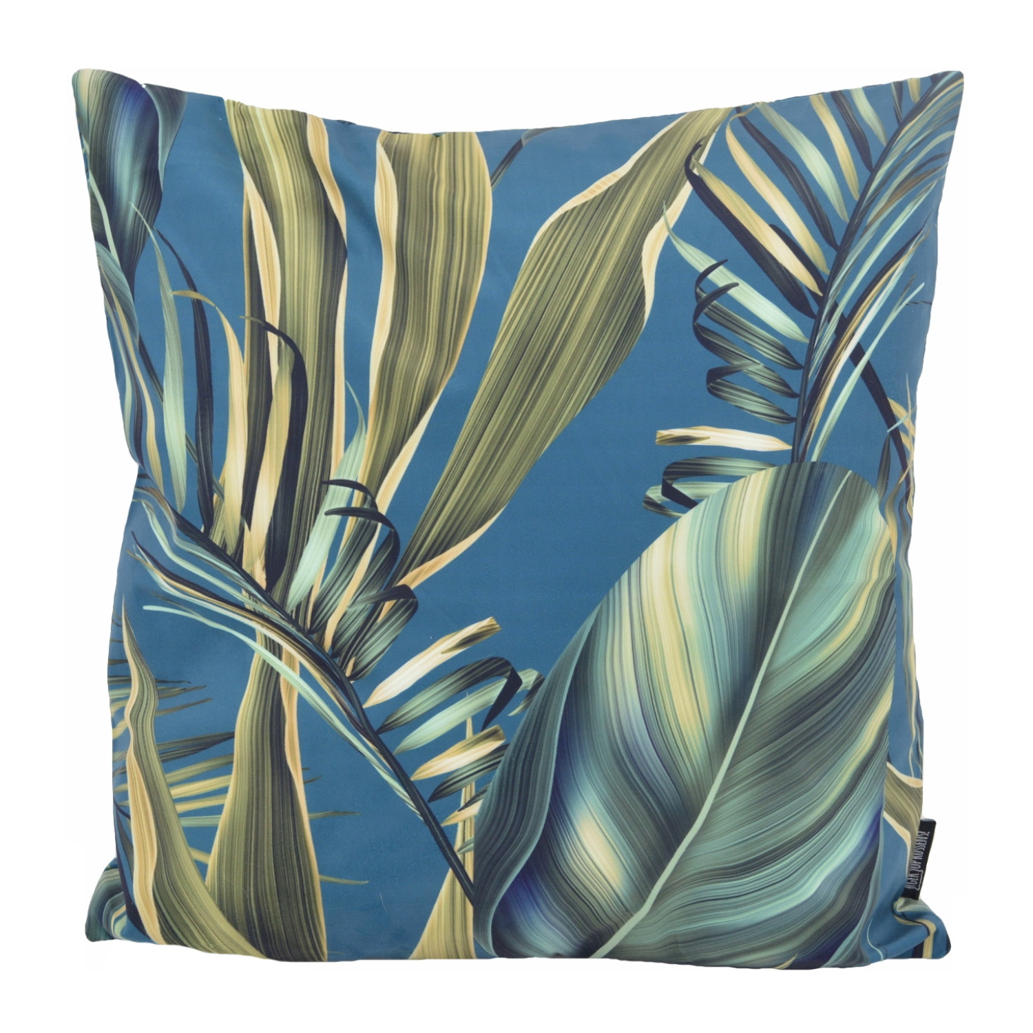 Vertrappen petticoat papier Blue Strelitzia Palm | 45 x 45 cm | Kussenhoes | Katoen | Gek op kussens!