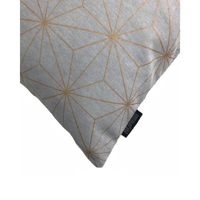 Nadal Grey / Gold | 45 x 45 cm | Kussenhoes | Katoen