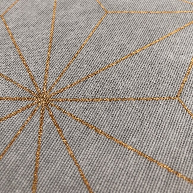 Nadal Grey/Gold Kussenhoes | 45x45 cm | Katoen