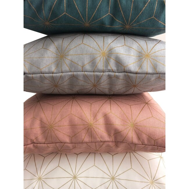 Nadal White/Gold Kissenbezug | 45x45 cm | Baumwolle