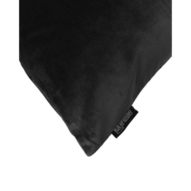 Velvet Zwart Kussenhoes | 30x50 cm | Polyester