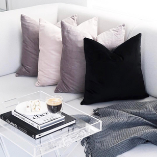 Velvet Schwarz Kissenbezug | 45x45 cm | Polyester