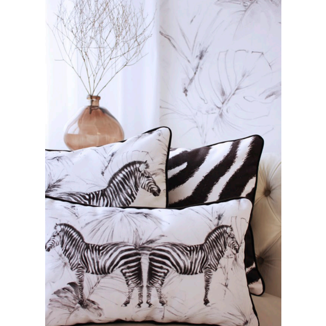Velvet Zebra Kussenhoes | 45x45 cm | Velvet/Polyester