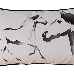 Velvet Two Horses Kussenhoes | 30x50 cm | Velvet/Polyester