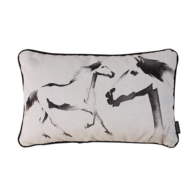 Velvet Two Horses | 30 x 50 cm | Kussenhoes | Velvet/Polyester