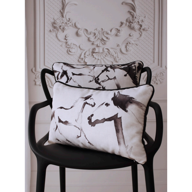 Velvet Two Horses | 30 x 50 cm | Kussenhoes | Velvet/Polyester