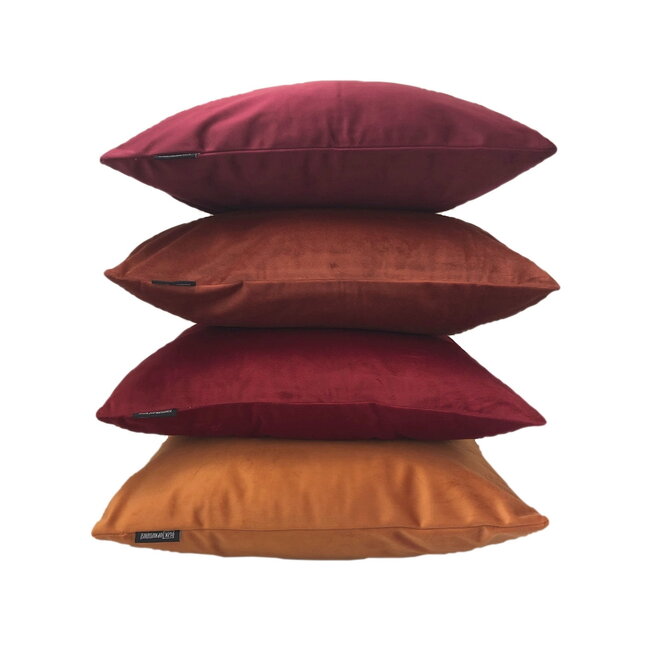 Velvet Terracotta Kussenhoes | 45x45 cm | Polyester