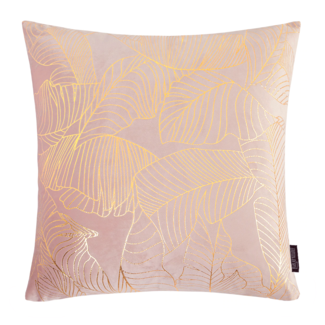 Gek op kussens! Velvet Leaves Roze | 45 x 45 cm | Kussenhoes | Polyester