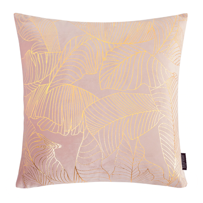 Velvet Leaves Roze | 45 x 45 cm | Kussenhoes | Polyester