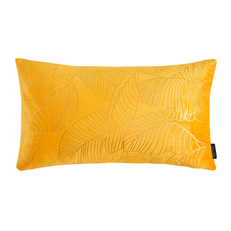 Velvet Leaves Long Geel | 30 x 50 cm | Kussenhoes | Polyester