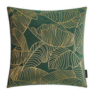 Gek op kussens! Velvet Leaves Groen | 45 x 45 cm | Kussenhoes | Polyester