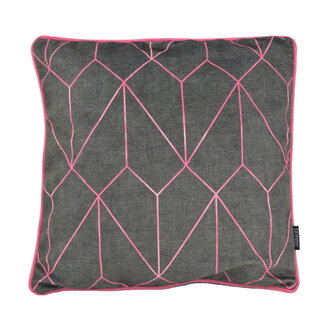 Gek op kussens! Velvet Graphic Pink Kussenhoes | 45x45 cm | Velvet/Polyester