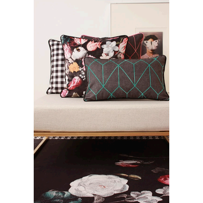 Velvet Graphic Pink Kissenbezug | 45x45 cm | Samt/Polyester