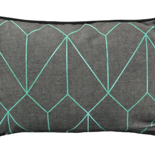 Velvet Graphic Green Kussenhoes | 30x50 cm | Velvet/Polyester