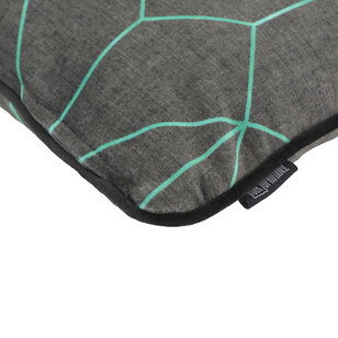 Velvet Graphic Green Kussenhoes | 30x50 cm | Velvet/Polyester