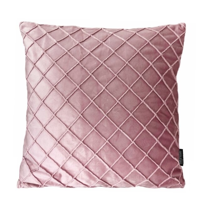 Velvet Cross Roze | 45 x 45 cm | Kussenhoes | Velvet/Polyester