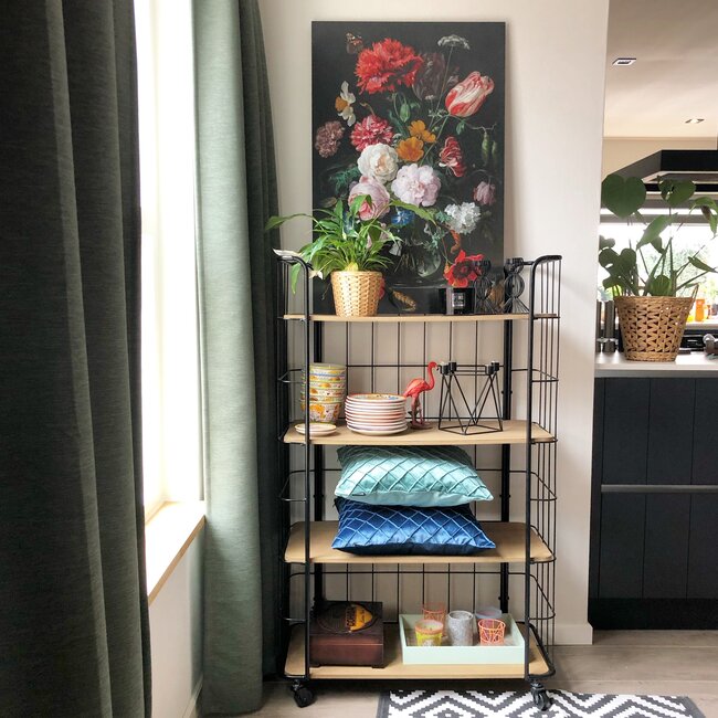 Velvet Cross Groen | 45 x 45 cm | Kussenhoes | Velvet/Polyester