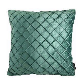 Gek op kussens! Velvet Cross Groen | 45 x 45 cm | Kussenhoes | Velvet/Polyester