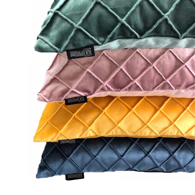 Velvet Cross Groen | 45 x 45 cm | Kussenhoes | Velvet/Polyester