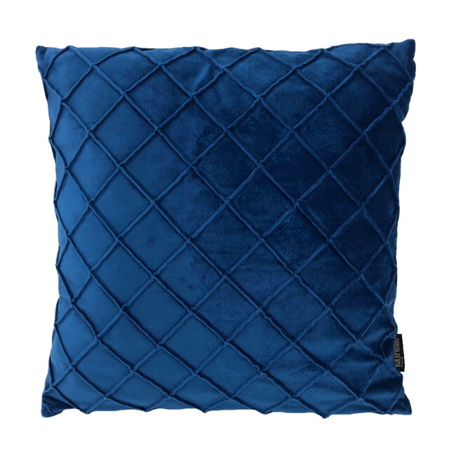 Velvet Cross Donkerblauw | 45 x 45 cm | Kussenhoes | Velvet/Polyester