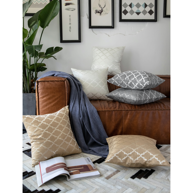 Jacquard Eden White Kussenhoes | 45x45 cm | Jacquard