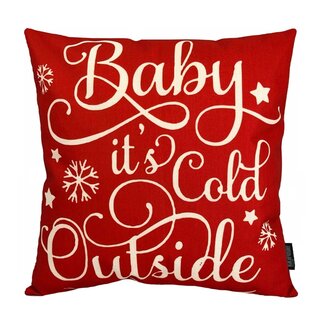 Gek op kussens! Baby It's Cold Outside Kussenhoes | 45x45 cm | Katoen/Linnen