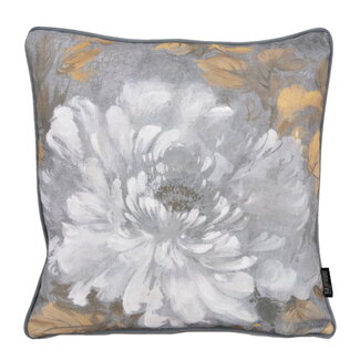 Gek op kussens! Jacquard Velvet White Flower | 45 x 45 cm | Kussenhoes | Velvet/Polyester