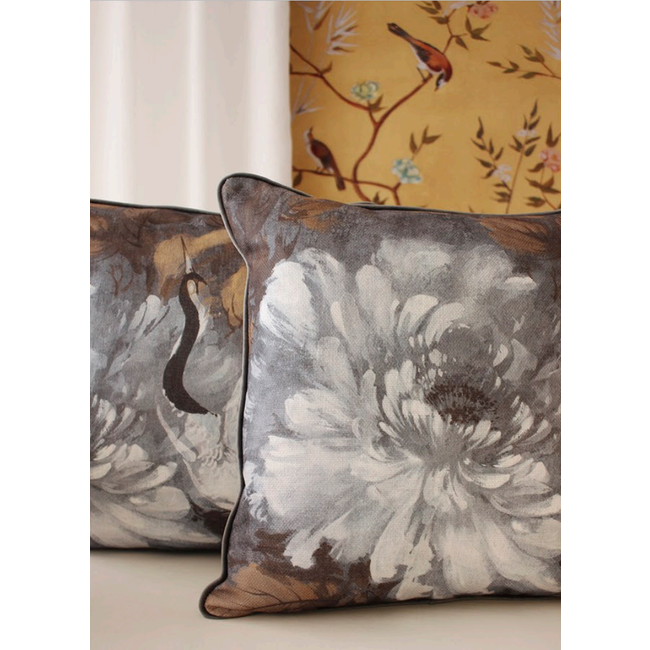 Jacquard Velvet White Flower | 45 x 45 cm | Kussenhoes | Velvet/Polyester