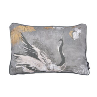 Gek op kussens! Jacquard Velvet Swan Kussenhoes | 30x50 cm | Velvet/Polyester