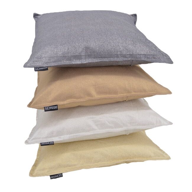Grey/Silver Metallic Kissenbezug | 45x45 cm | Baumwolle
