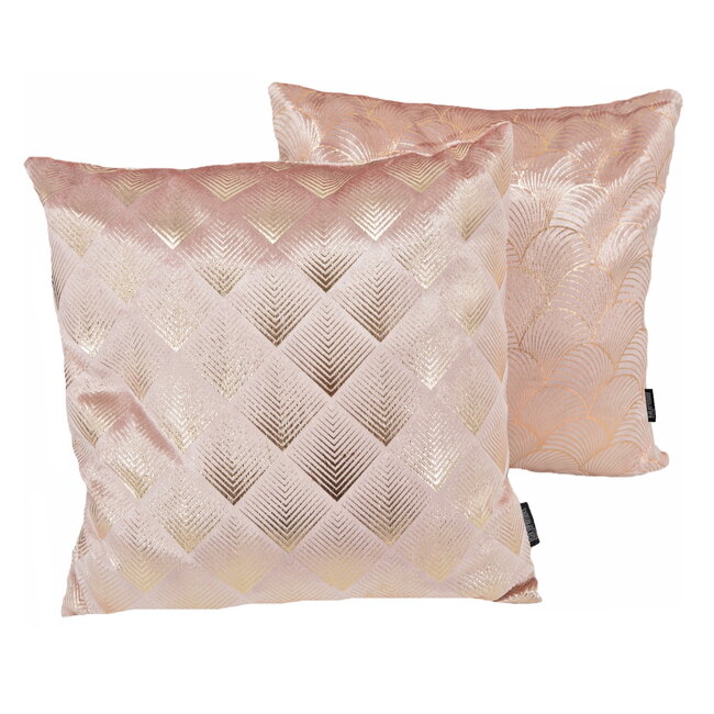 Velvet Glossy Zoi Rosa Kissenbezug | 45x45 cm | Polyester