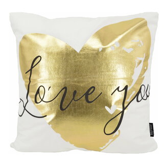 Gek op kussens! Love You | 45 x 45 cm | Kussenhoes | Katoen/Polyester