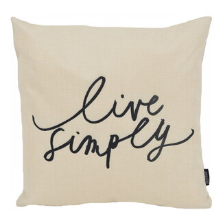 Gek op kussens! Live Simply | 45 x 45 cm | Kussenhoes | Katoen/Linnen