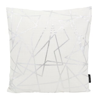 Gek op kussens! Azra Silver/White Kissenbezug | 45x45 cm | Baumwolle