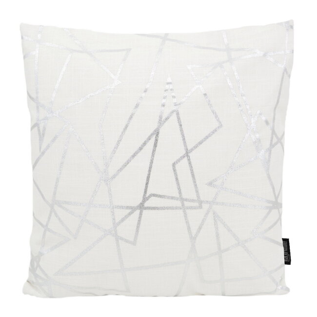 Azra Silver / White | 45 x 45 cm | Kussenhoes | Katoen