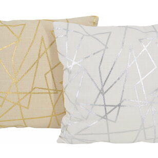Azra Silver/White Kussenhoes | 45x45 cm | Katoen
