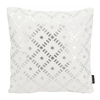 Gek op kussens! Dido Silver/White Kussenhoes | 45x45 cm | Katoen