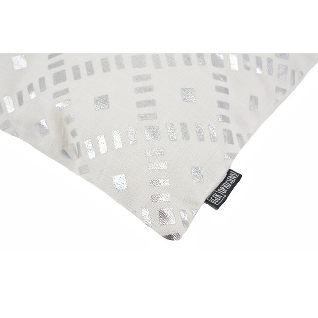 Dido Silver/White Kissenbezug | 45x45 cm | Baumwolle