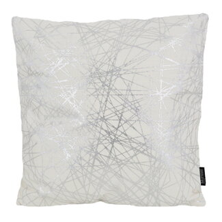 Gek op kussens! Isha Silver / White | 45 x 45 cm | Kussenhoes | Katoen