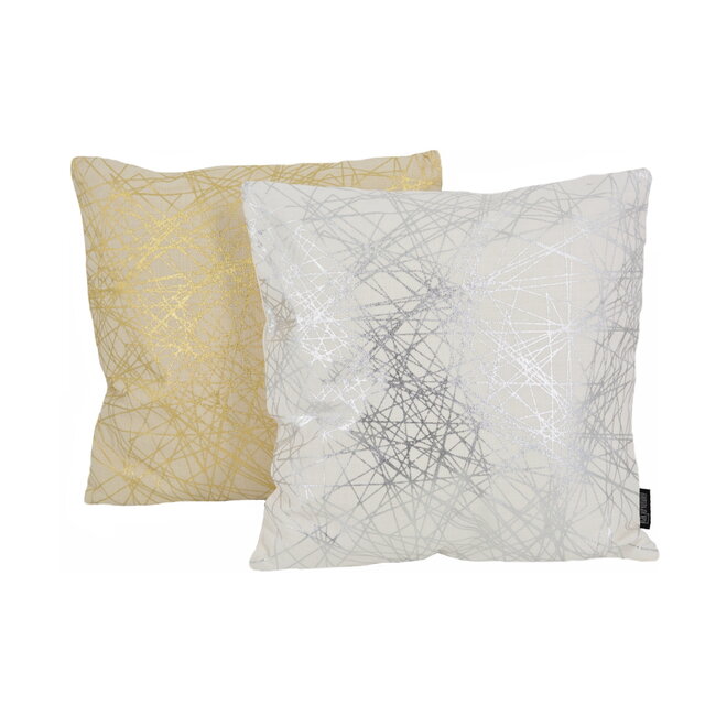 Isha Silver / White | 45 x 45 cm | Kussenhoes | Katoen