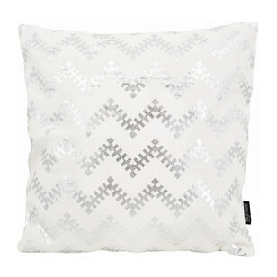 Lulu Silver/White Kussenhoes | 45x45 cm | Katoen
