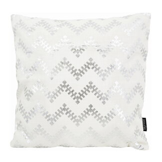 Gek op kussens! Lulu Silver / White | 45 x 45 cm | Kussenhoes | Katoen