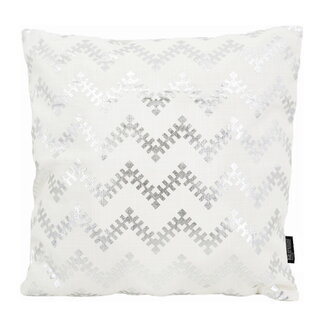 Gek op kussens! Lulu Silver/White Kissenbezug | 45x45 cm | Baumwolle
