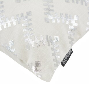Lulu Silver/White Kussenhoes | 45x45 cm | Katoen