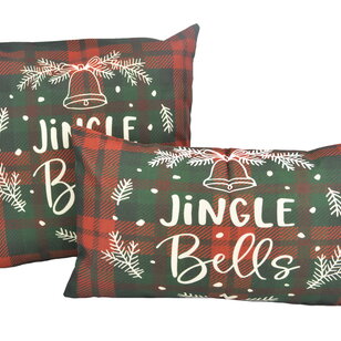 Jingle Bells Kussenhoes | 30x50 cm | Katoen/Linnen