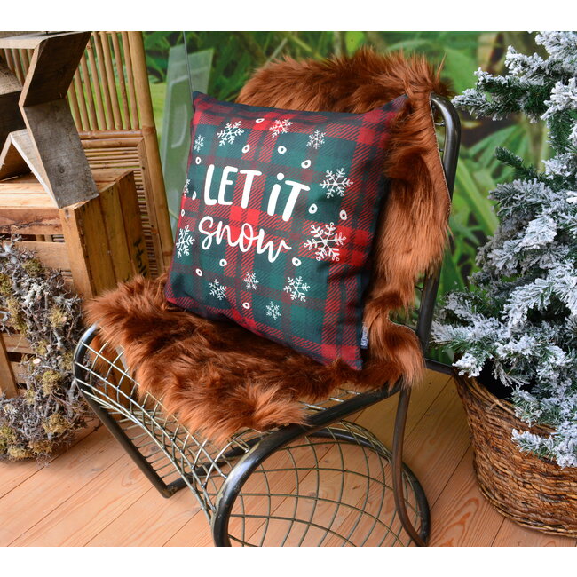 Let It Snow Kussenhoes | 45x45 cm | Katoen/Linnen