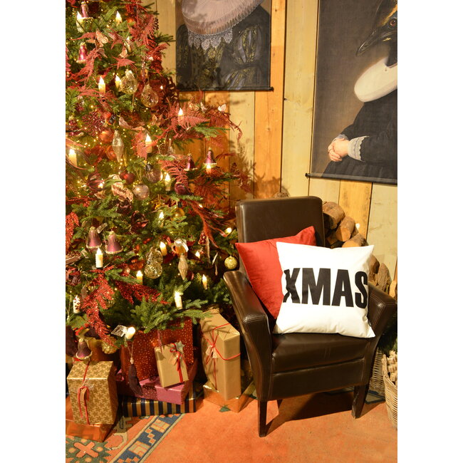 Velvet Donkerrood Kussenhoes | 45x45 cm | Polyester