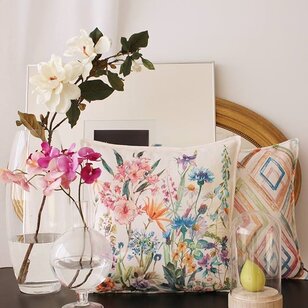 Jacquard Flowers Kussenhoes | 45x45 cm | Jacquard/Katoen