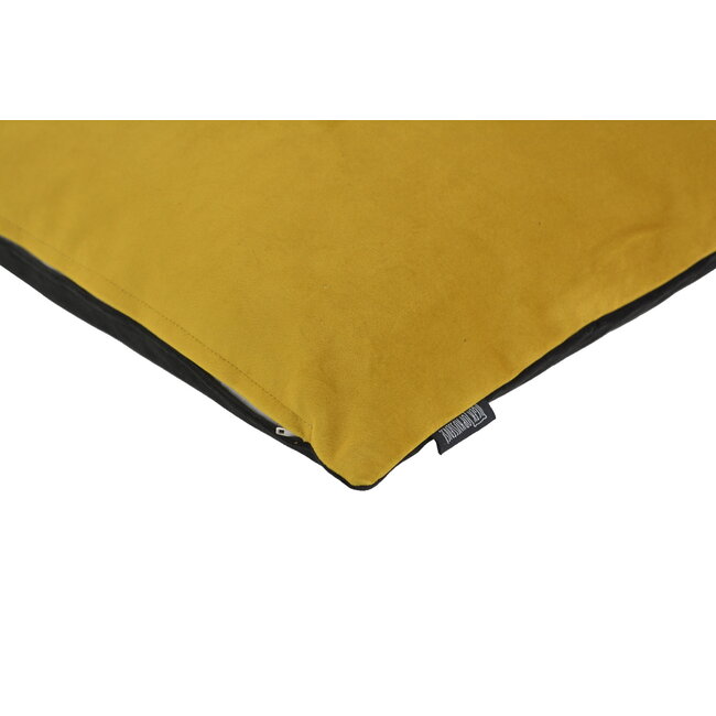 Velvet 2 Tone - Yellow/Black Kussenhoes | 45x45 cm | Velvet/Polyester