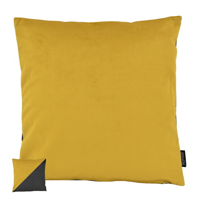 Velvet 2 Tone - Yellow / Black | 45 x 45 cm | Kussenhoes | Velvet/Polyester